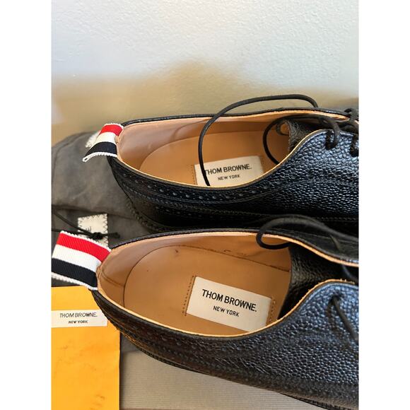 Thom Browne Black Leather Sole Longwing Derbys main image 11